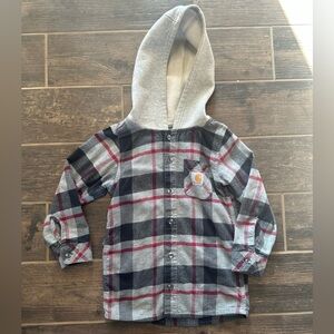 Boys Size 7 Hooded Carhartt button up | flannel